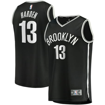 Men's Fanatics Branded James Harden Black Brooklyn Nets 2020/21 Fast Break Replica Player Jersey - Icon Edition