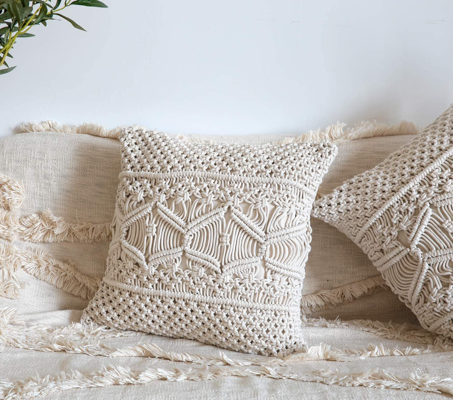 Details about   4 PCS Macrame Cushion Case for Bed Sofa Couch Bench Car Home Decor 16X16" GIFT