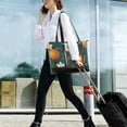 thumbnail image 5 of FORMRS Canvas Laptop Tote Bag for Women with 15.6" Computer Compartments Shoulder Handbag, Retro Floral Orange, 5 of 7