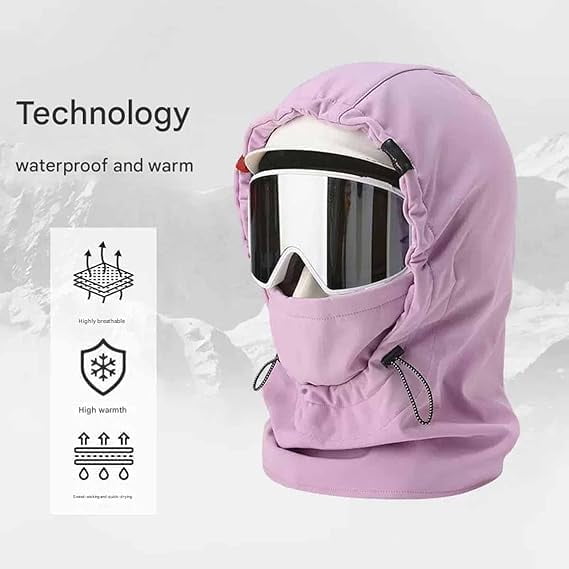 Agriculturi Waterproof Fleece-Lined Hood,Right Over Helmet Hoodie,Winter Face Mask,Warm Ski Helmet Cover,for Snowboarding,Skiing,Ice Fishing,Hiking and Other Winter Outdoor Activities