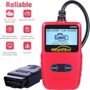 Manfiter OBD2 Scanner Check Engine Fault Code Reader, Read Codes Clear Codes, View Freeze Frame Data, I/M Readiness Smog Check CAN Diagnostic Scan Tool, Universal