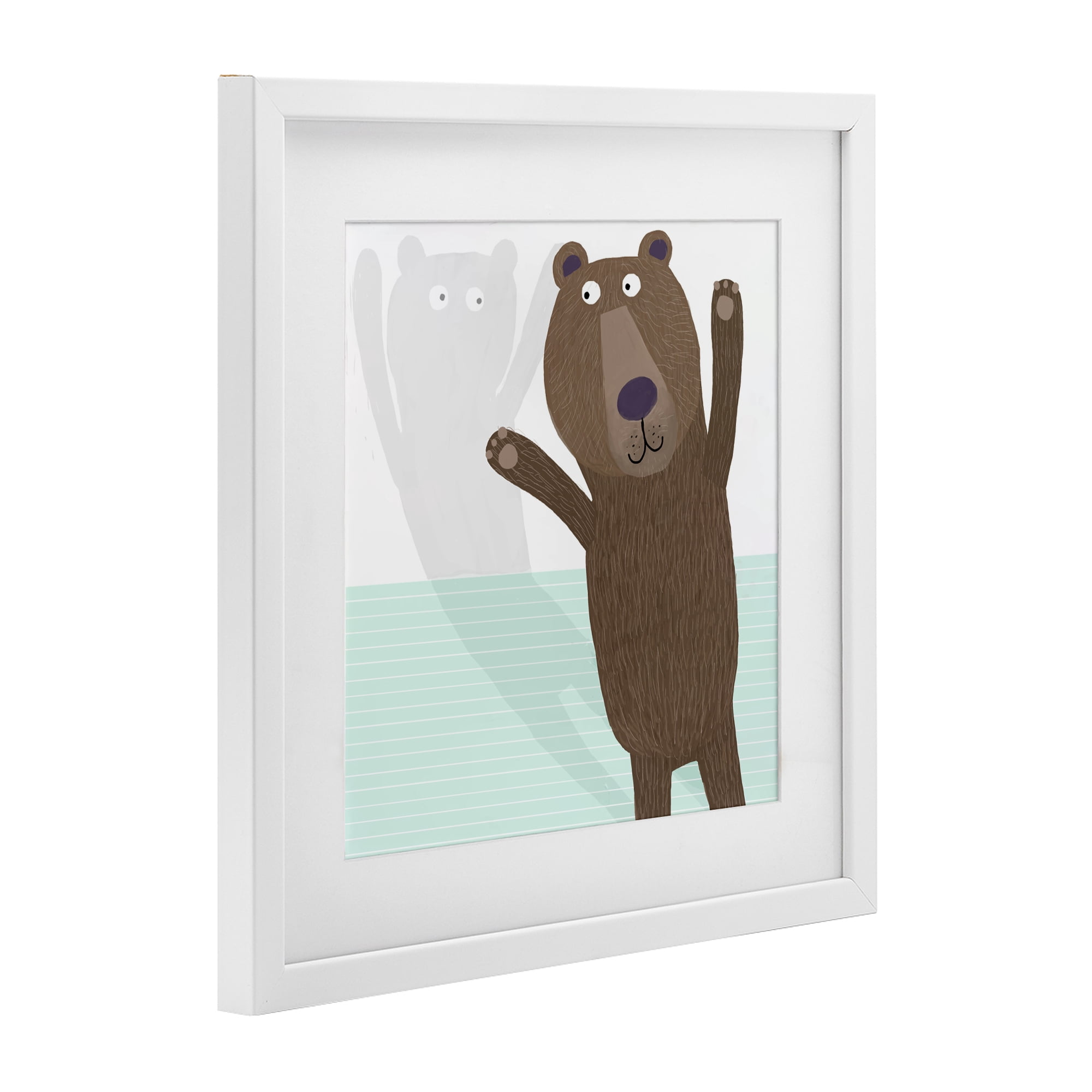 Stupell Industries Whimsical Bear Shadow White Framed Print Under Glass, design by Carla Daly