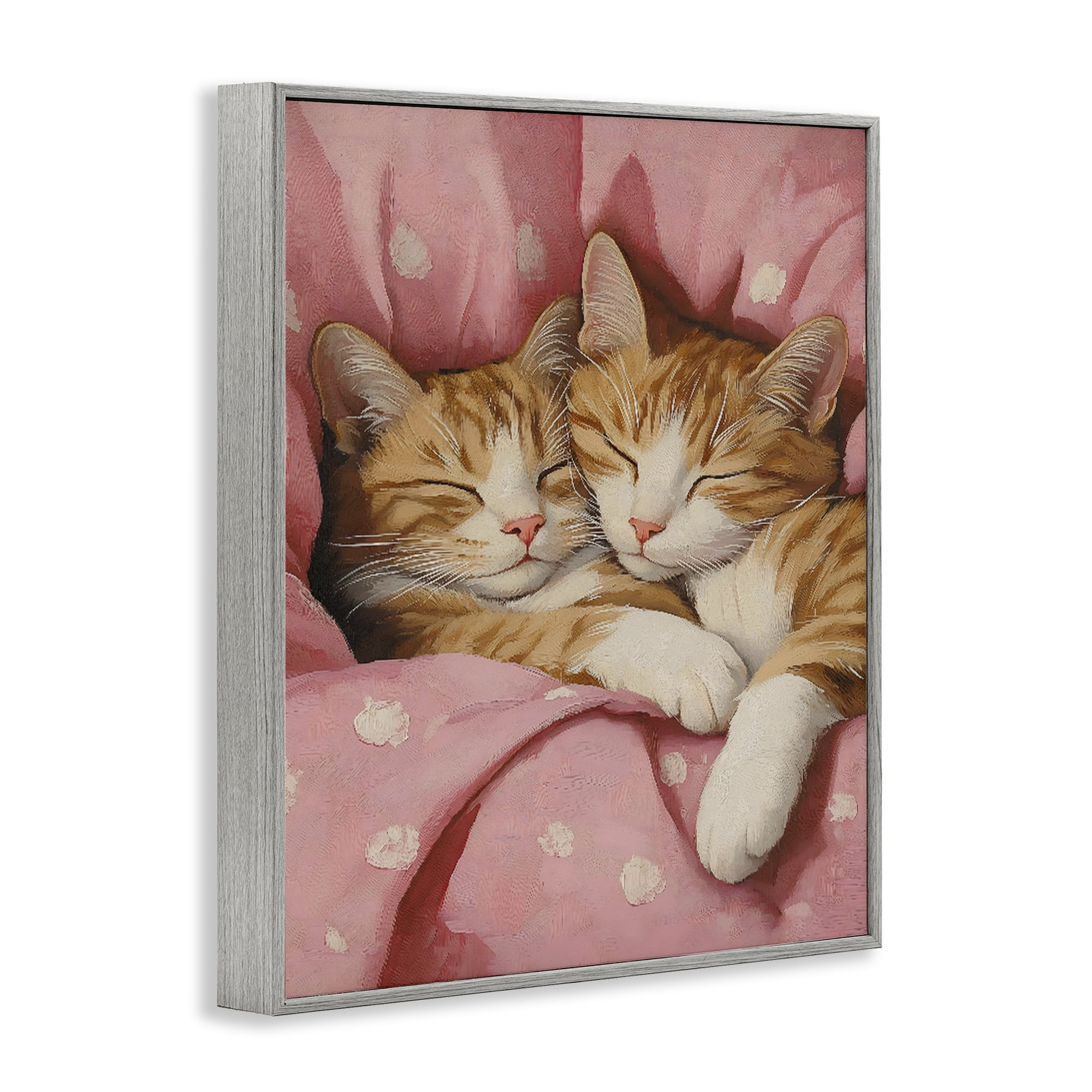 Stupell Industries Sleeping Orange Cats Embrace Gray Framed Giclee Art, design by The Prints Vibe
