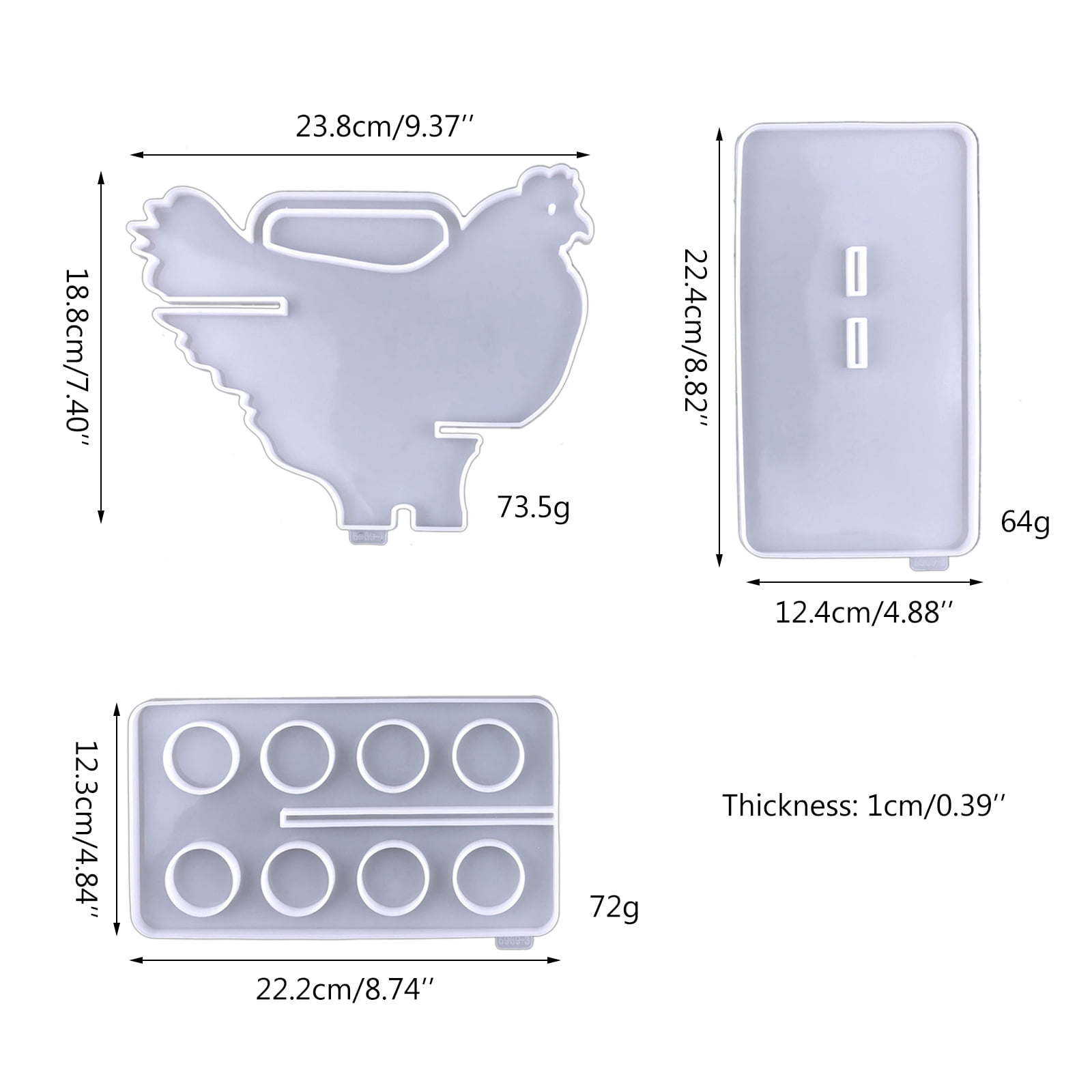 Holder Tray Silicone Resin Molds 8 Cups Storage Rack Molds for Resin Casting Display Crafts