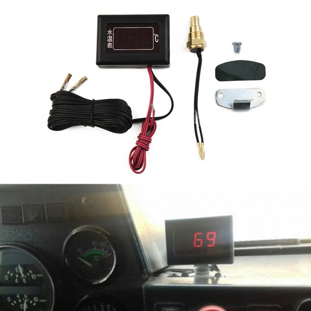 Fule Universal Digital Water Temperature Gauge Kit and Sensor Plug for