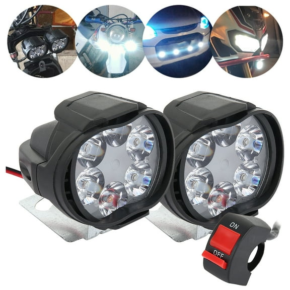 Willstar 2X Motorcycle LED Spot Lights Motorbike Headlight Fog Front Head Lamp 6Bulbs WH