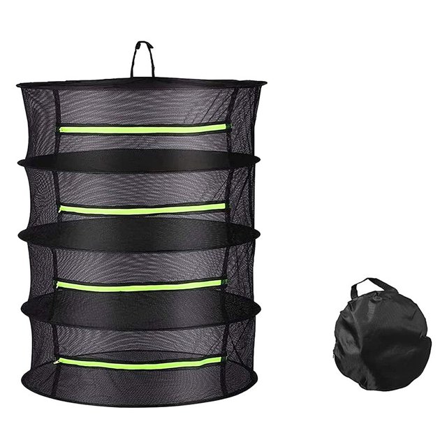 Billuyoard 4 Red de secado multicapa Colgador de estante seco plegable Colgador anti-insectos Bolsa secadora multifuncional de gran capacidad Jardín y Patio