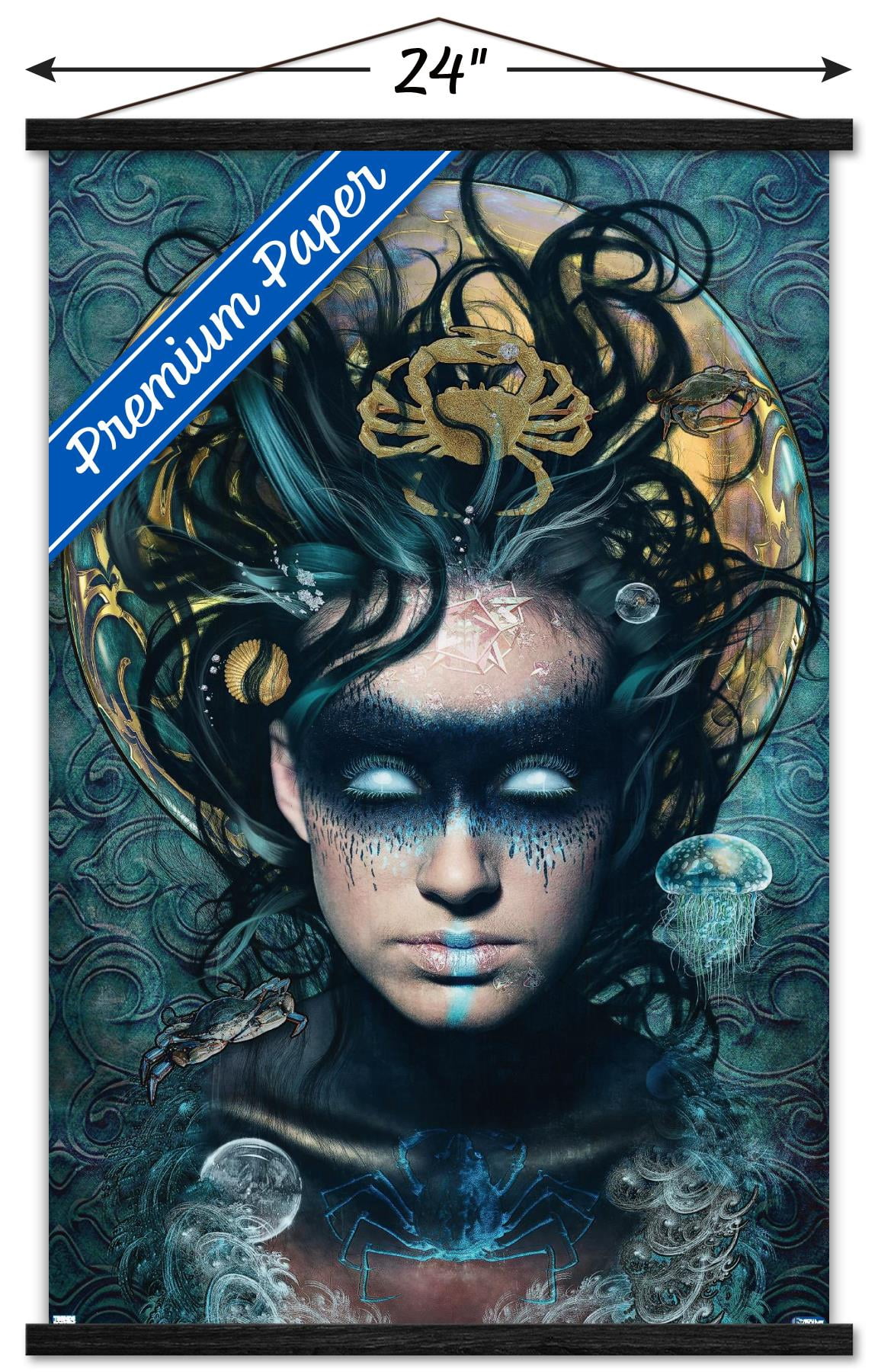 Jena DellaGrottaglia: Cosmic Zodiac - Cancer Wall Poster with Magnetic Frame, 22.375" x 34"