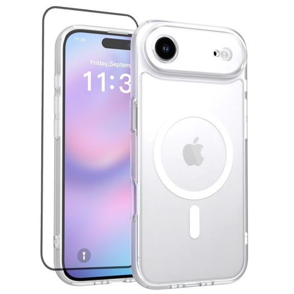 Magnetic Case for iPhone 17 Air,Shockproof Slim Cover Full Covered Camera Protection Slim Drop Proof Durable Protective Cases - Clear