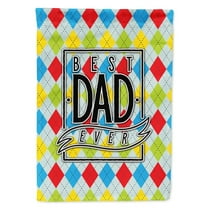 Carolines Treasures BB5442GF Best Dad Ever Argyle Flag Garden Size Small multicolor