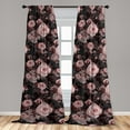 thumbnail image 4 of Ambesonne Floral Curtains, Vintage Roses Pastel Print, Pair of 28"x95", Pale Redwood and Dark Grey, 4 of 5