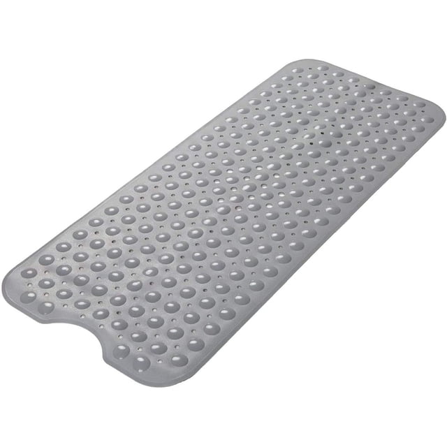 Alfombra de baño antideslizante para bañera, antimoho, súper larga, antibacteriana, lavable a máquina, muy adecuada para la familia (gris)