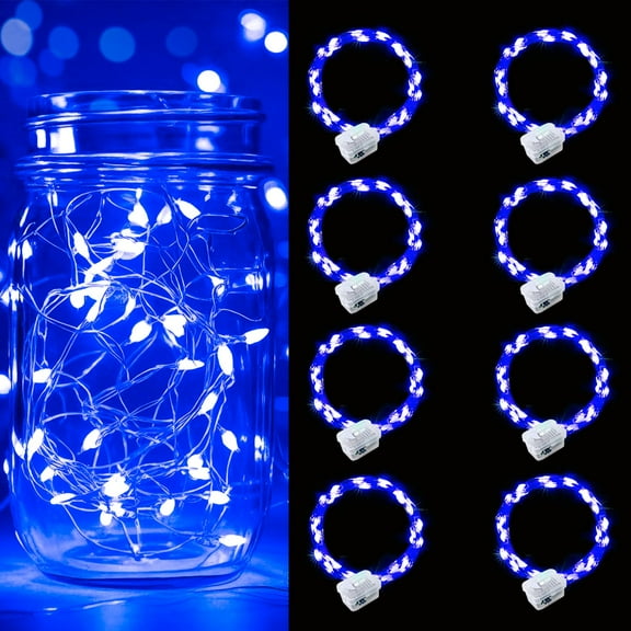 24/12/8 Pack Fairy Lights Battery Operated [3 Modes], 7ft 20 Led Twinkle Lights String Lights Waterproof Bulk Small Mini Silver Wire for Christmas Mason Jars Wedding Table Centerpiece