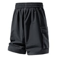 thumbnail image 3 of Men's Quick Dry Cargo Shorts Elastic Drawstring Waist with Multi-Pockets,Fashion Casual Lightweight Summer Shorts Black 3XL, 3 of 8