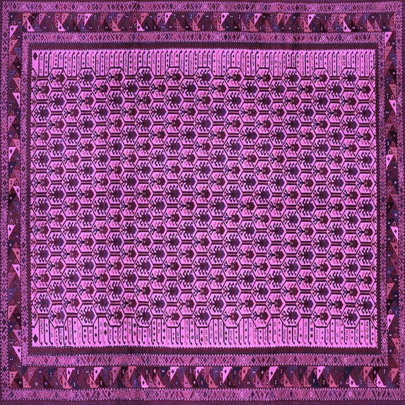 Ahgly Company Indoor Square Abstract Purple Contemporary Area Rugs, 4' Square