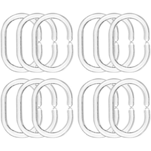 ULTNICE Easy Installation Shower Curtain Hooks Plastic 12Set 2.2x1.5x0.2in