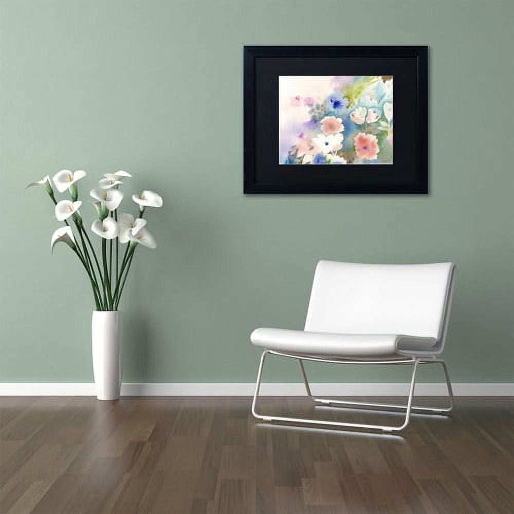 Trademark Fine Art "Mystic Garden" Canvas Art by Sheila Golden, Black Matte, Black Frame