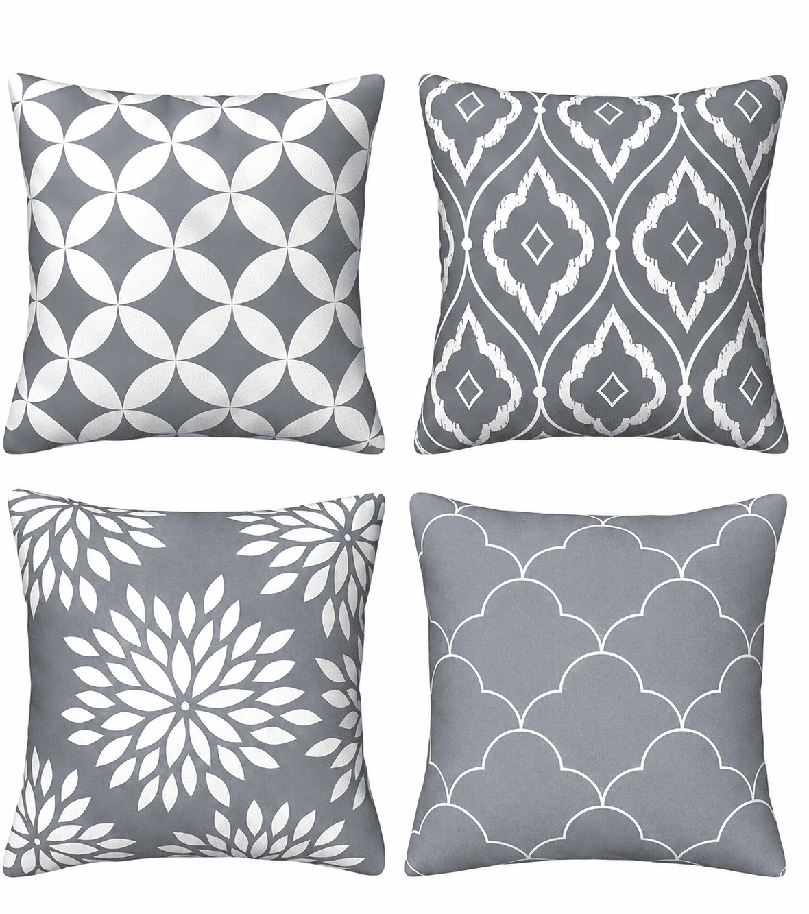 Mainstays Chenille Decorative Throw Pillows, Gray, 18 in x 18 in