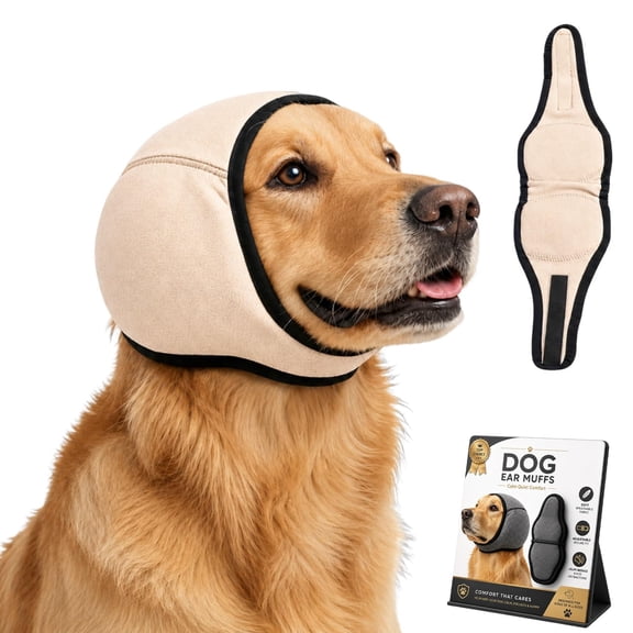 2027 New Dog Ear Muffs Noise Protection Earmuffs Cancelling Wrap Cover Waterproof Elastic Adjustable Calming for Fireworks Thunder Sound Anxiety Grooming Bathing Travel Breathable Soft No Flap