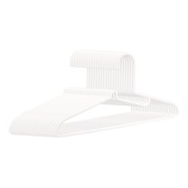Unique Bargains Clothes Hangers Plastic Space Saving Hangers for Closet 20 Pcs White