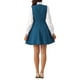 thumbnail image 3 of Vestidos con cuello de lazo para mujeres, vestido vintage de manga larga de los años 1960 en color azul lago XS, 3 of 6