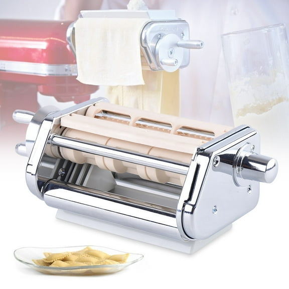 Professional Rectangle Ravioli Maker Attachment for Kitchen Aid Stand Mixer Stainless Steel 7.09*4.33*3.94in for Making Dumplings, Wontons, Pies