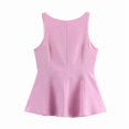 thumbnail image 2 of Bow- Tie Backless Tank Top Sleeveless Waisted Skirt Style Women'S Top Pink S, 2 of 9