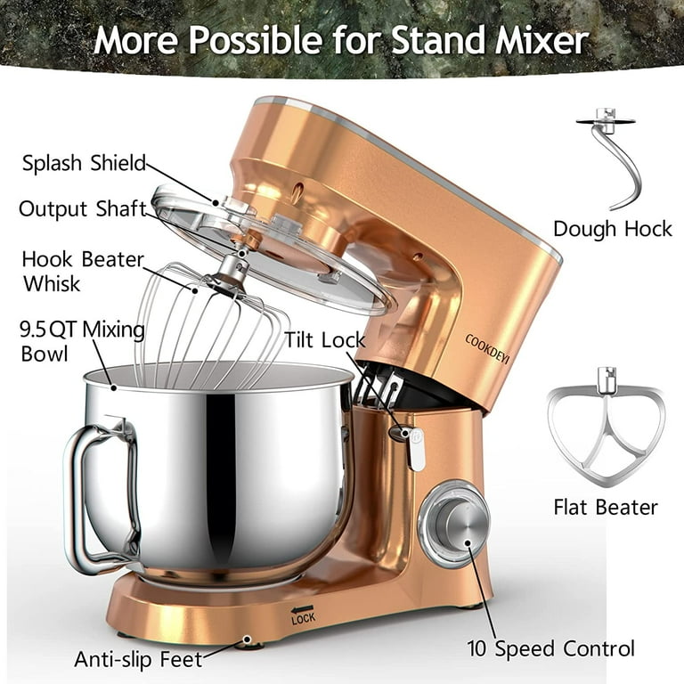COOKLEE 9.5 Qt Stand Mixer, 660W, 10-Speed, High Capacity COOKLEE 9.5 Qt Stand Mixer, 660W, 10-Speed, High Capacity