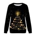 thumbnail image 3 of Chandail en Molleton de Noël pour Femmes Col Rond Pull Chaud Manches Longues Cardigan Imprimé Mode Pull Mi-Long Veste de Vacances Xmas, 3 of 4