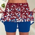 thumbnail image 2 of Stamzod Golf Skirts for Women High Waisted Athletic Skorts with Pockets Shorts 4Th of July Tennis Skirt for Yoga Running Workout Red-7 L, 2 of 6