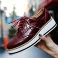thumbnail image 6 of Women's Platform Lace-Up Wingtips Square Toe Oxfords Shoe, 6 of 6