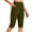Army Green, variant on BLVB Women's Knee Length Capri Leggings with Pockets High Waisted Workout Running Yoga Capris Pants Gym Clothes for Women