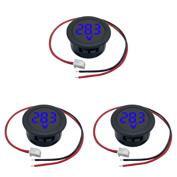 Medidor corriente voltaje para coche Panel Detector dos cables (azul) 4-100V 3 uds.