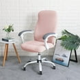 thumbnail image 2 of LAICAIW Office Chair Cover Water Resistant Pink Stretch Jacquard Computer Chair Slipcover for Armrest Chairs S, 2 of 7