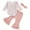 Pink, variant on Ulanda Baby Girl 3 Piece Set Striped Romper Pink Flare Pants Bow Headband Outfits Girls Cute Clothes (Pink, 3-6 Months)