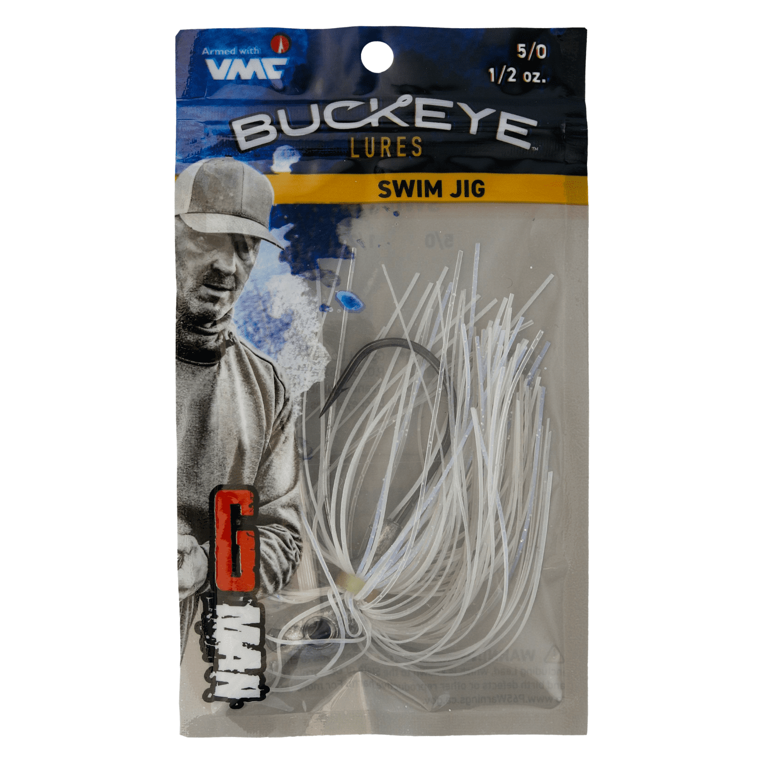 (2 pack) Buckeye Lures G-Man Swim Jig 1/2 oz. – Natural Shad