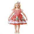 thumbnail image 1 of EIMELI Bébé Enfants Petite Fille Noël Santa Partie Robe Robe Formelle Concours Princesse Demoiselle d'Honneur Soirée Mini Robe, 1 of 6