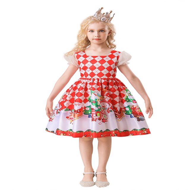 EIMELI Bébé Enfants Petite Fille Noël Santa Partie Robe Robe Formelle Concours Princesse Demoiselle d'Honneur Soirée Mini Robe