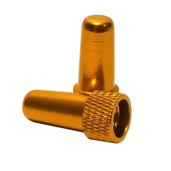 Road Up Ten Aluminum Gold Presta Valve Cap Dust Covers for Bicycle Wheels and Tubes