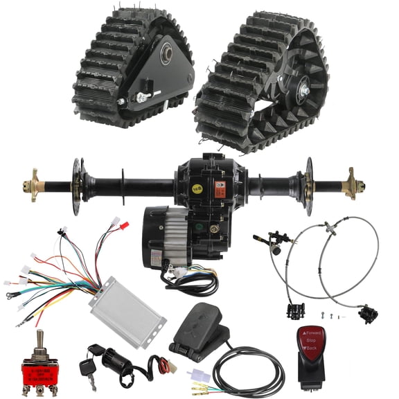 Rear Differential Axle Kit 48V 1000W Electric Motor Controller Rear Wheel Snow Sand Tracks Snowmobile DIY Parts For Go Kart Golf Cart ATV Quad Buggy Trike Tricycle 4 Wheeler Dolly (40" Axle)