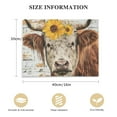 thumbnail image 2 of RUIYC Sunflower Highland Cow Wall Art: Animal Canvas Picture Painting, Rustic Farmhouse Artwork Decor Bathroom Decoration, Cute Brown Cattle Poster Print for Home Kitchen Bedroom, 2 of 5