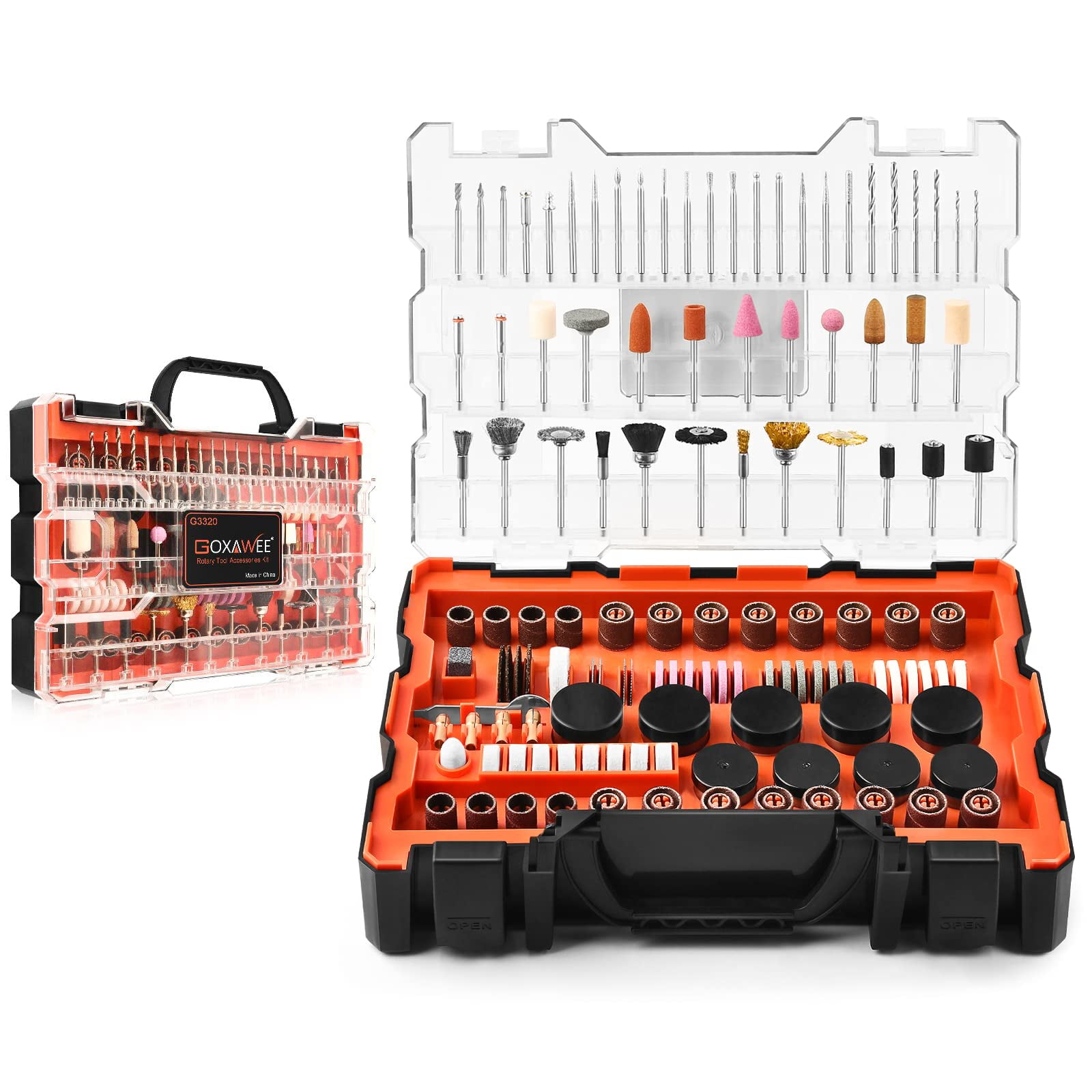 0.5-6 mm Advanced Flex Shaft & 82Pcs Multifunctional Accessories for DIY Projects 6 Step Variable Speed GOXAWEE Rotary Tool Kit 240W Power Die Grinder Set with 1/4 Inch 3-Jaw Chuck 