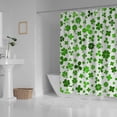 thumbnail image 3 of Coolnut Bath Shower Curtain Liners St. Patrick's Day Green Leaves 66x72in Polyester Waterproof with 12 Curtain Hooks, 3 of 6