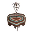 thumbnail image 1 of Lucakuins - Camisola corta con cuello halter para mujer, sin mangas, sin espalda, con estampado de corazón, dobladillo de pañuelo, camisola de ganchillo Lucakuins S-L, 1 of 9