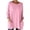 Pink, variant on Posijego Womens Long Sleeve Shirts with Pockets Spring Casual Oversized T-Shirts Round Neck Solid Color Basic Tees