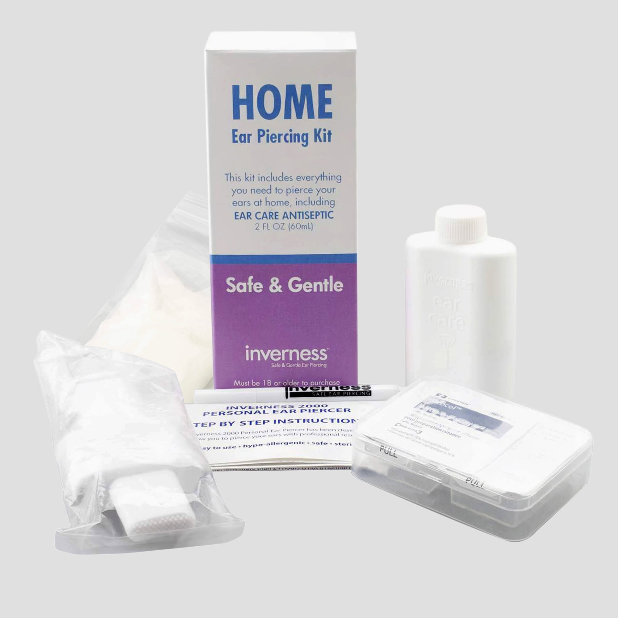 Inverness Home Ear Piercing Kit with a 14KT 3MM October Simulated