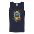 thumbnail image 2 of Bear Painting Splatter Abstract Art Animal Lover Mens Graphic Tank Top, Navy, 3XL, 2 of 3