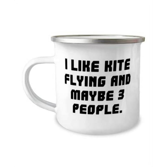 Sarcasm Kite Flying, I Like Kite Flying and Maybe 3 People, Unique Holiday 12oz Camper Mug For Friends