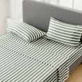 thumbnail image 7 of Full Sheets Set, 2000 Series 3 Piece Sheets Full Deep Pocket Sheets Set, Luxury Soft Microfiber Bed Sheets Set,Green Stripes, 7 of 7