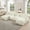 Beige, variant on 107" Modular Sectional Sofa, L-Shaped Cloud Couch with Removable Ruffles Pleats Skirts and Movable Ottoman, 4 Seater Chenille Sleeper Couch Set, Light Coffee